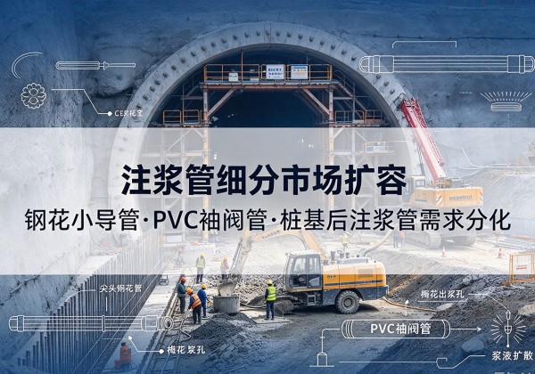 双清注浆管细分市场扩容，隧道钢花小导管、PVC 袖阀管、桩基后注浆管需求分化